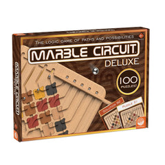 MindWare Marble Circuit Deluxe board showing solid wood craftsmanship for solo play