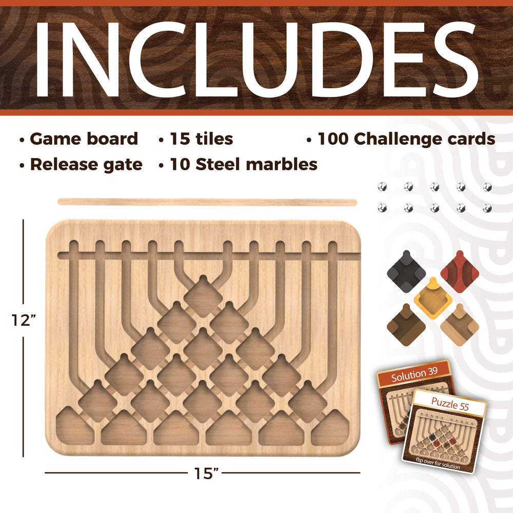 MindWare Marble Circuit Deluxe tiles set up for multi-directional routes