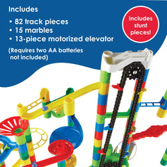 MindWare Marble Run includes 15 marbles for varied motion experiments