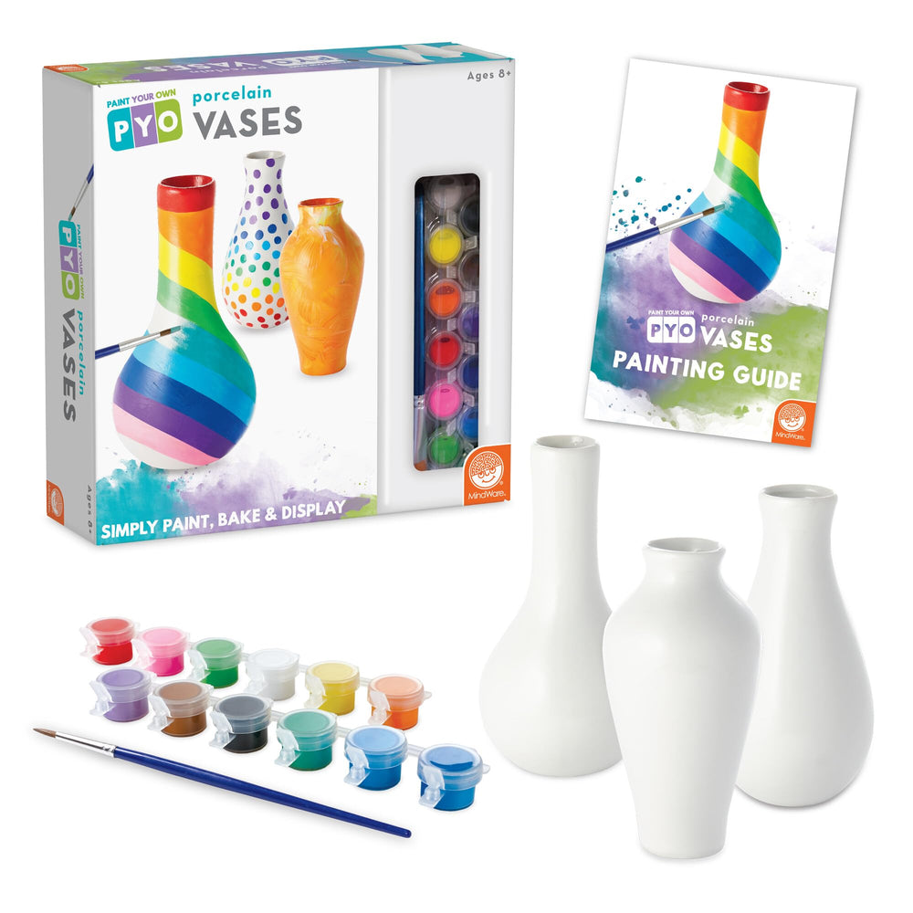 MindWare Paint Your Own Vases set ready-to-paint vases for home decor