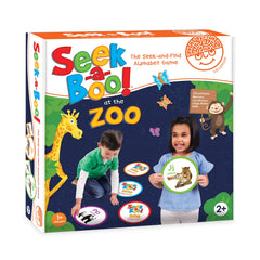 MindWare Seek-a-Boo at The Zoo cards spread on the floor for memory and matching.