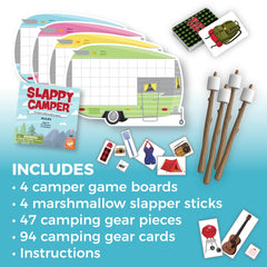 MindWare Slappy Camper board setup shows four camper boards for fast-paced turns.
