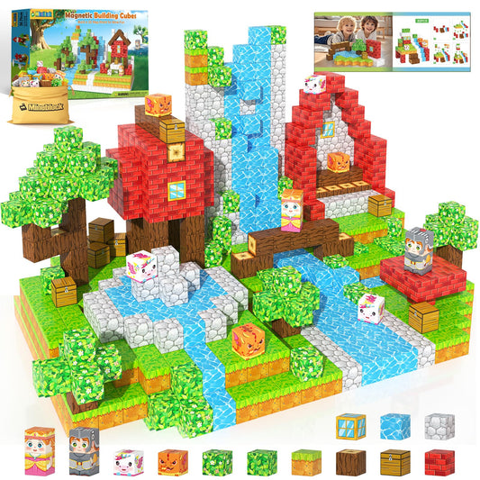 Mineblock magnetic blocks Forest Castle build for imaginative storytelling and role play
