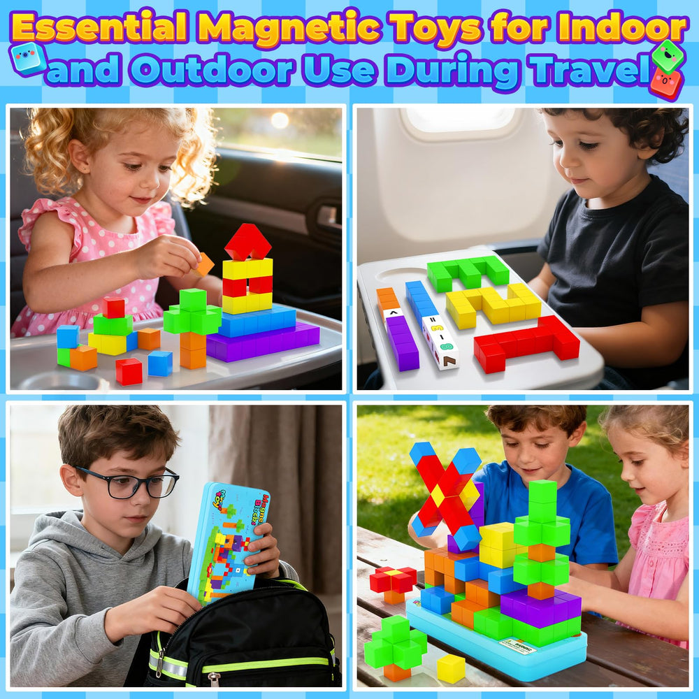 Minecftoy magnetic blocks safety design with rounded edges for safe handling.