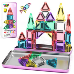 Minecftoy travel magnetic tiles in a sturdy case for easy on-the-go play