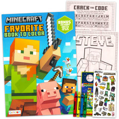 Minecraft coloring book set packaging showing the complete kit for kids.
