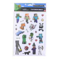 Minecraft Raised Stickers closeup of 26 designs ideal for school supplies