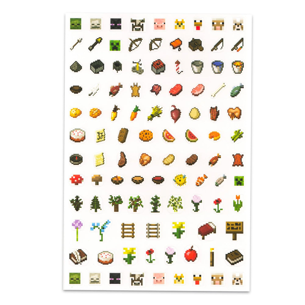 Minecraft stickers and temporary tattoos support fun party favors and crafts.