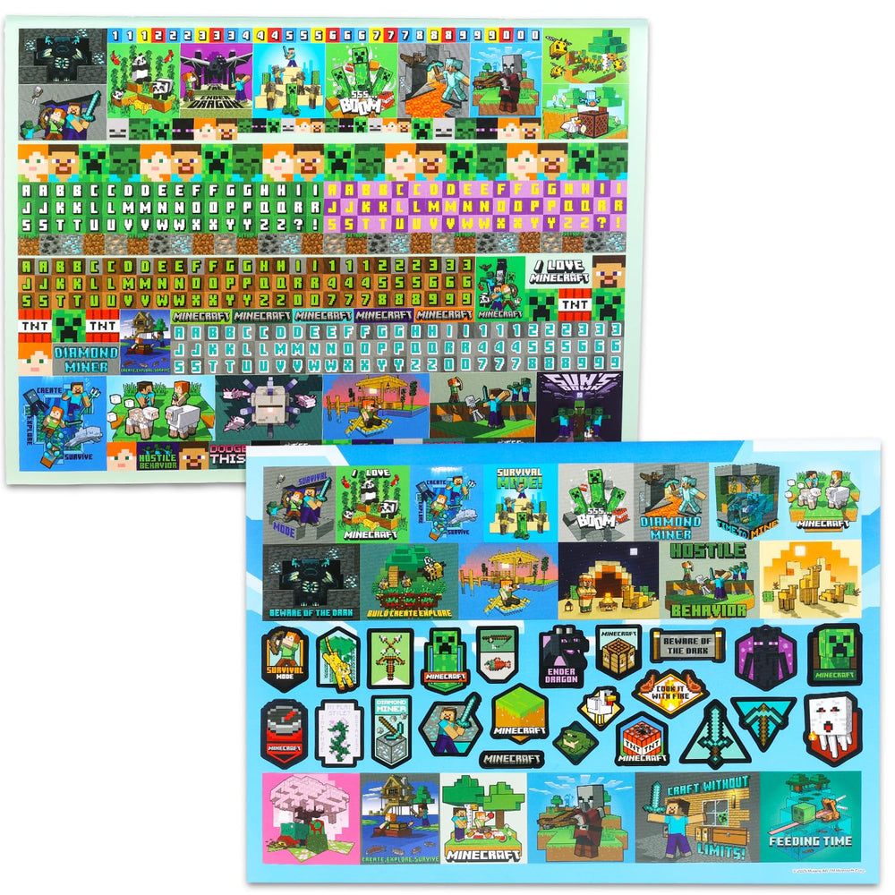 Minecraft Stickers Ultimate Activity Pad interactive scenes page for imaginative play.