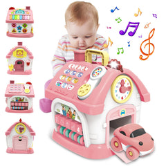 Ming You 8-in-1 learning house with eight activities promotes early exploration.