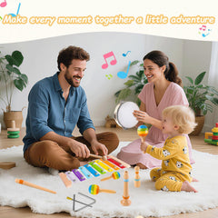 MINGKIDS wooden music set offers durable, non-toxic playtime for toddlers.