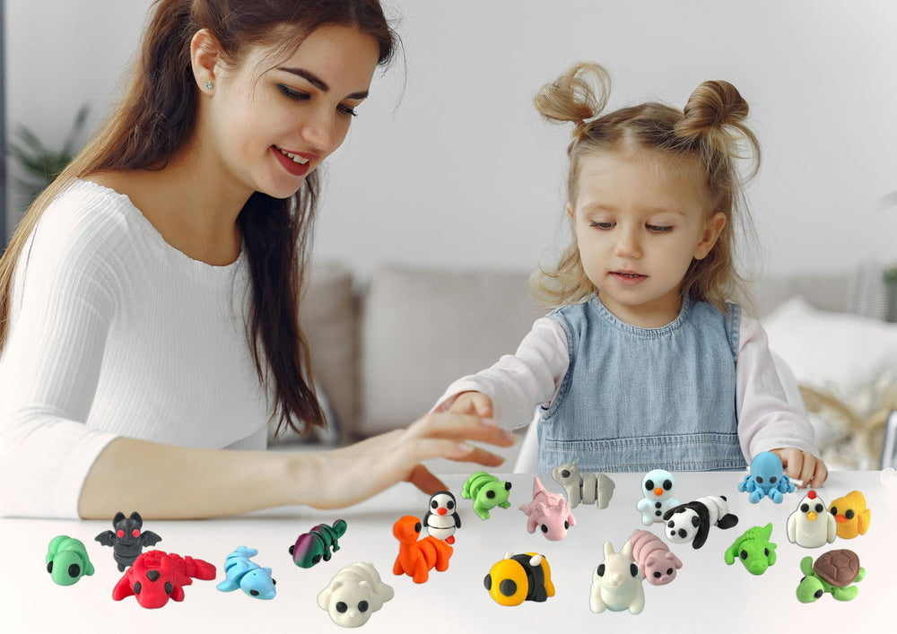 Mini 3D Printed Animals Set bird figurine lightweight for Easter baskets and decor