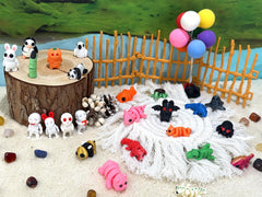 Mini 3D Printed Animals Set elephant figurine with rich details for display