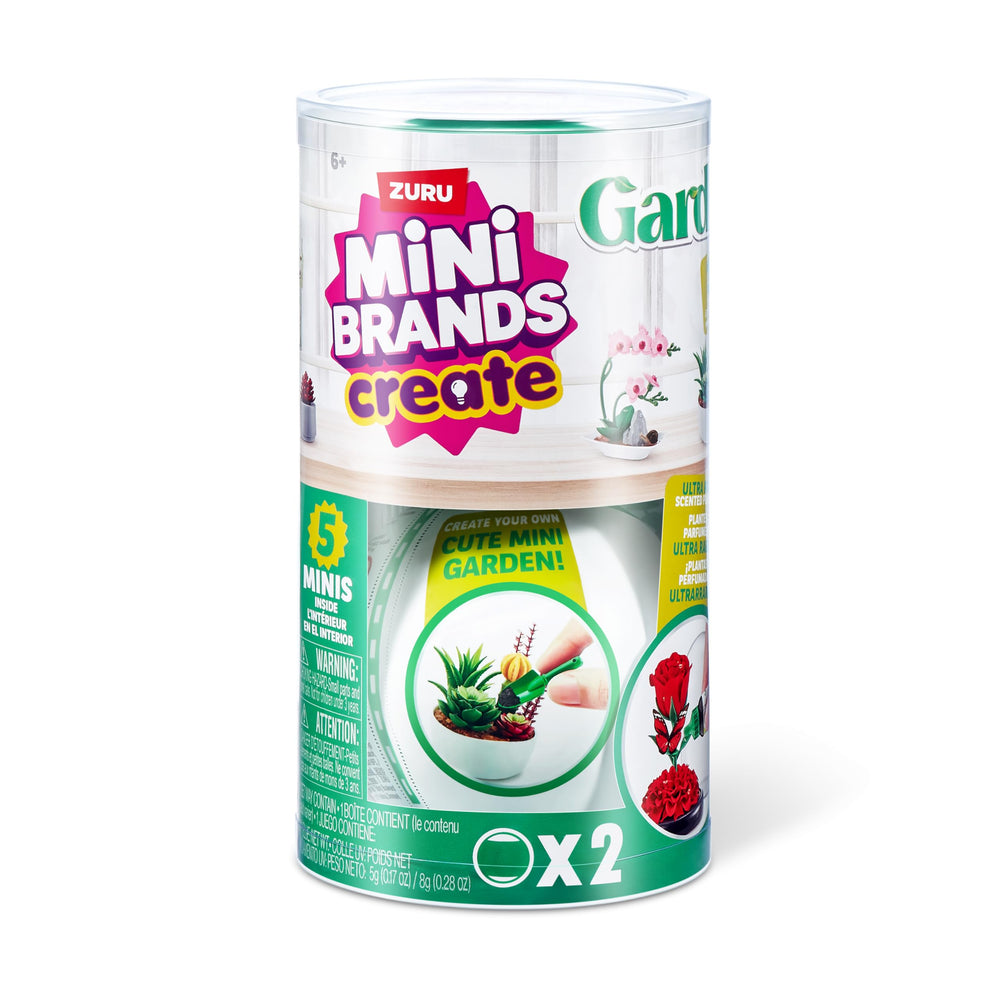 Mini Brands Create Garden Capsule dew drops and miniature accessories highlight refreshing display ideas.