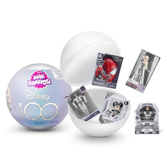 Mini Brands Disney 100 Platinum capsule pack showing multiple miniatures for display and collection.