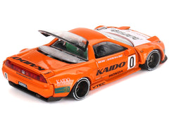Mini GT Models Honda NSX Kaido Racing V1 Orange diecast car, ideal for display and collection.