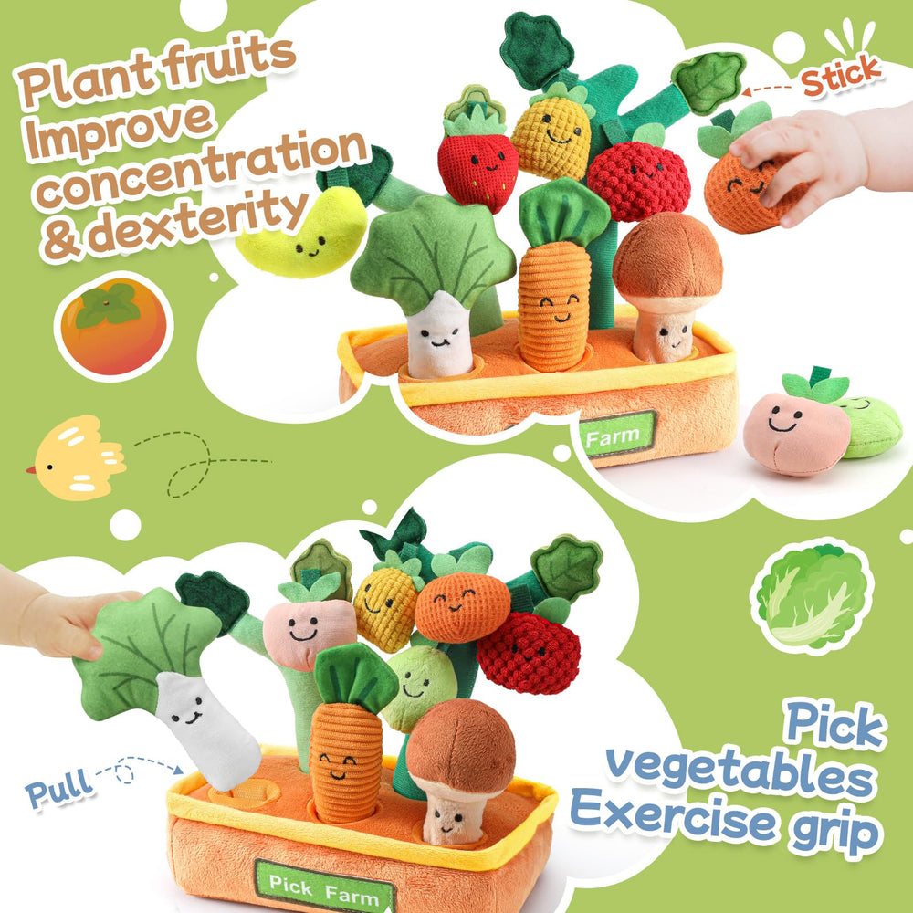 Mini Tudou tree trunk element encourages imaginative garden play and pretend harvests.