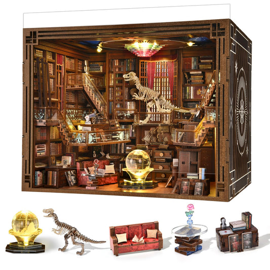 Minicity Book Nook Kit assembly scene promotes hands-on creativity and fine-motor skills.