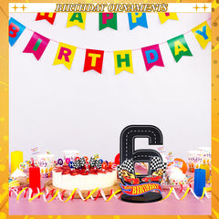 MiniInflat number six sign provides bold contrast for party visuals.