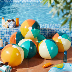 MiniInflat beach balls decorate pool parties and serve as fun party favors.