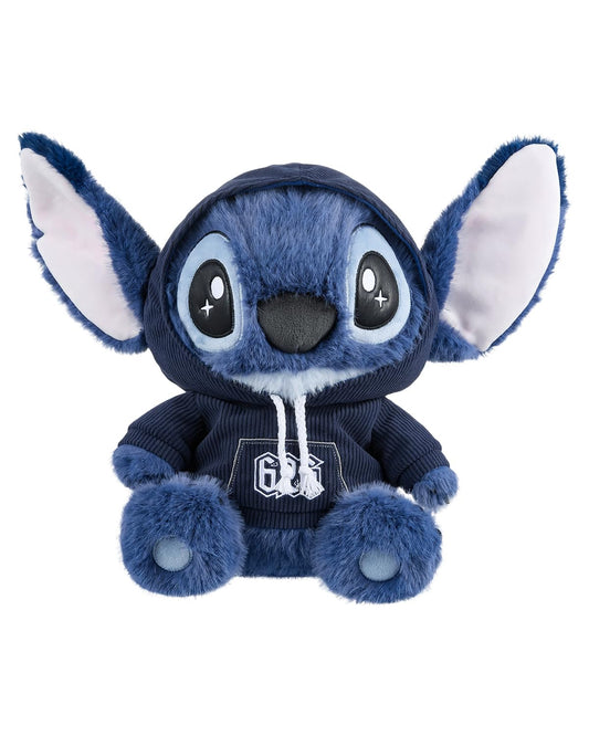 MINISO Disney Stitch 14in sitting plush, a cozy cuddle buddy for kids and fans.