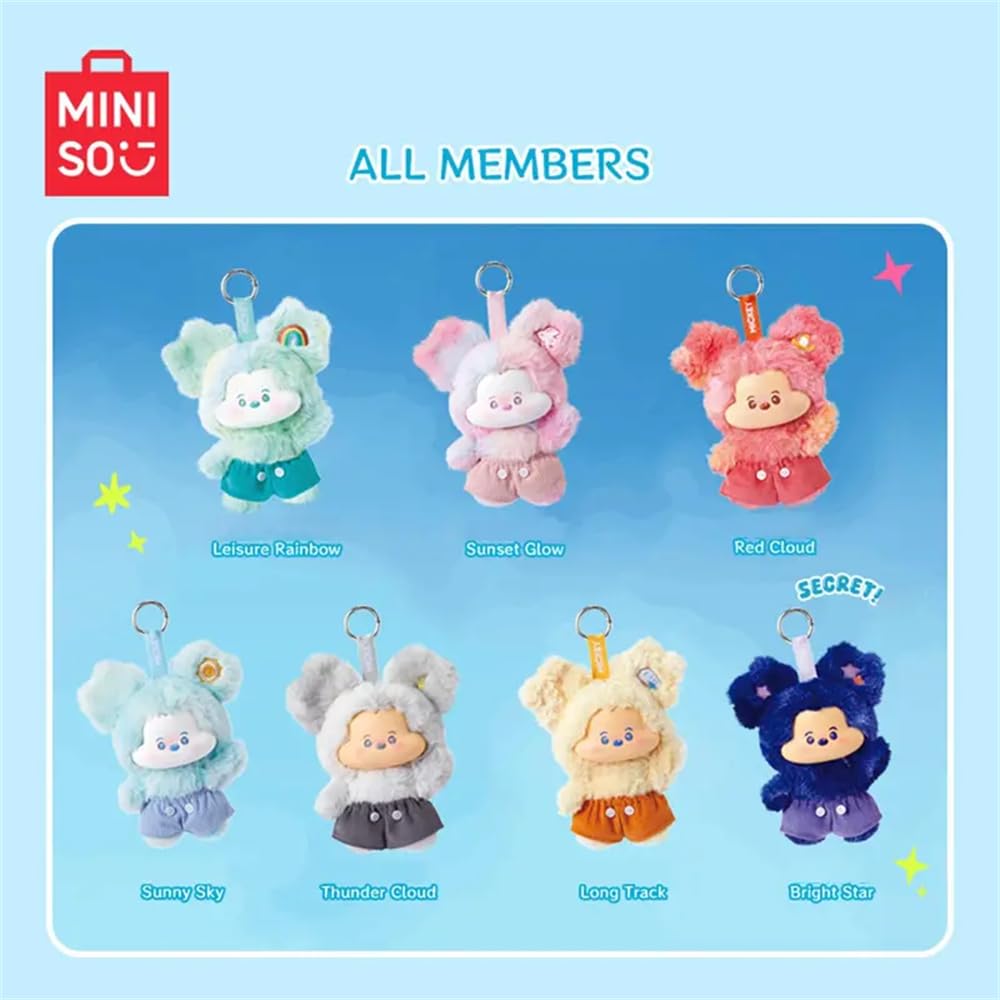 MINISO Disney Mickey Cloud Sunset Glow plush adds playful charm to backpacks.