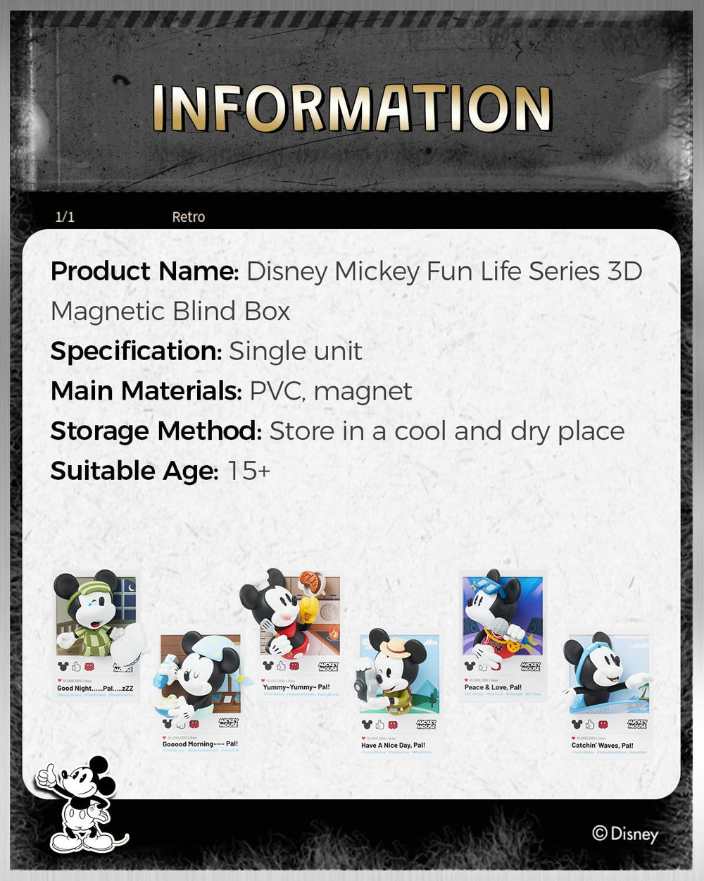 MINISO Disney Mickey Good Morning magnet; energizes spaces with playful scenes.