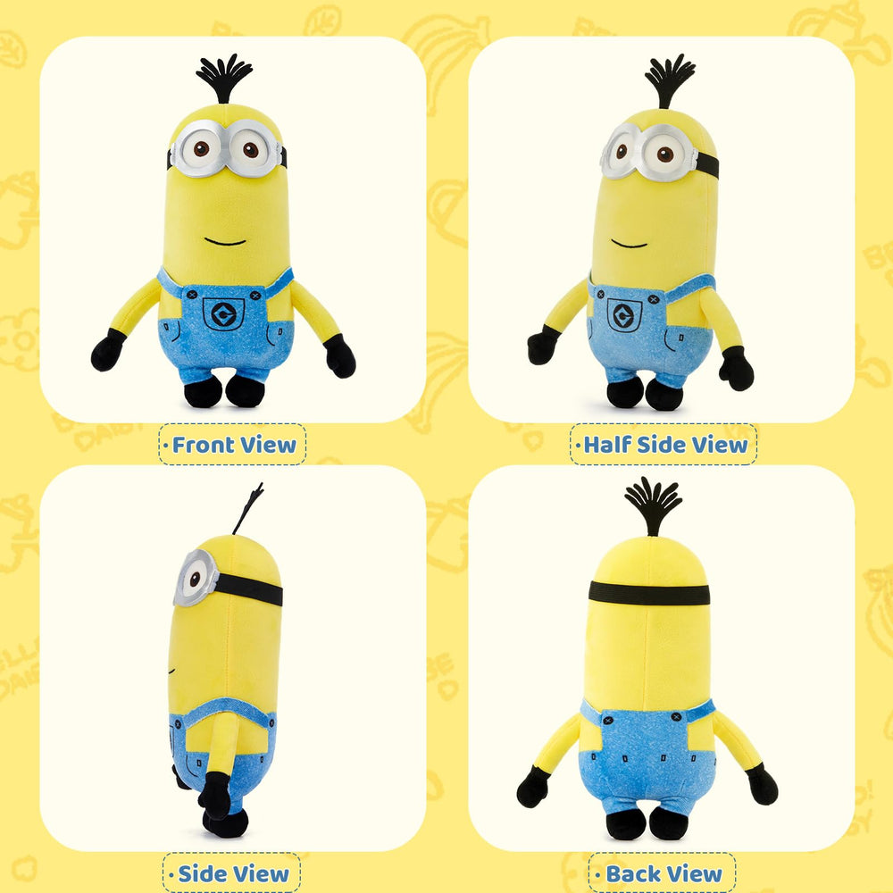 MINISO Kevin Minions plush, side hug, ideal bedtime companion.