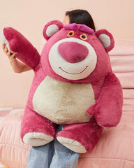 MINISO Lotso display-ready plush for bed or sofa decor.