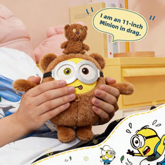 MINISO Minions multiple sizes shown for desk companion or cuddle pillow.