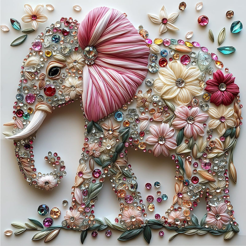 MINIWAN elephant puzzle 500 pieces with vibrant floral artwork for adults