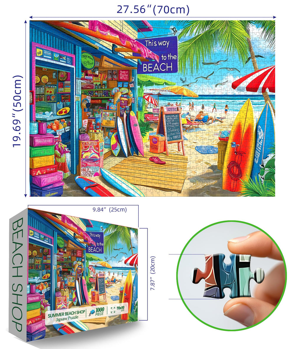 MINIWAN Beach Shop Puzzles with back printed letters aid quicker assembly