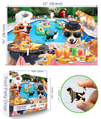 MINIWAN dogs-in-sunglasses-by-pool; perfect summer bonding activity.