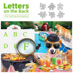 MINIWAN summer-bbq-puzzle; dogs by grill create cheerful decor-ready moment.
