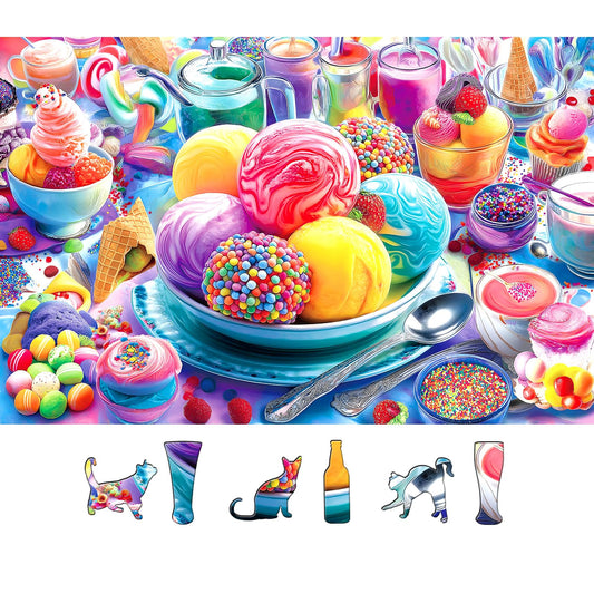 MINIWAN ice cream scoops artwork for a relaxing puzzle session