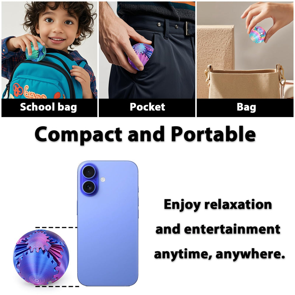 Minleway GearSphere compact-portable design fits pockets for on-the-go calm.