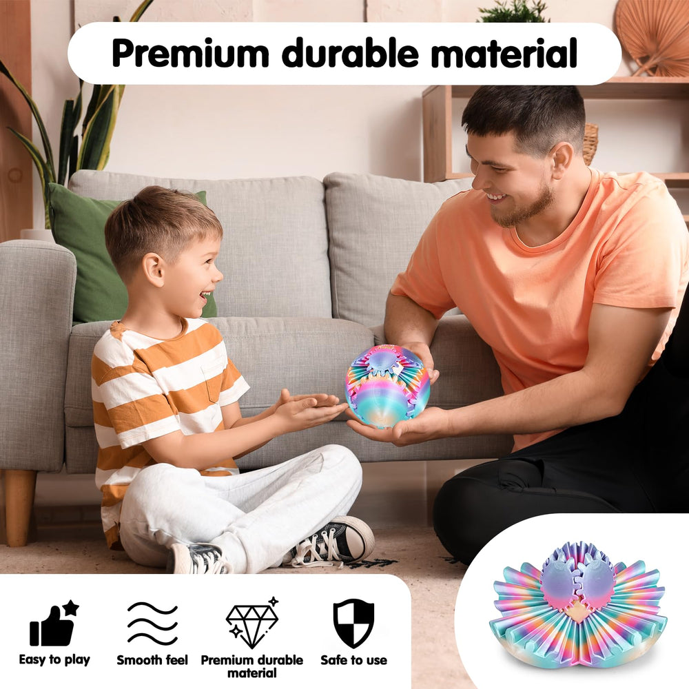 Minleway GearSphere rainbow colors show vibrant visuals while relaxing the senses