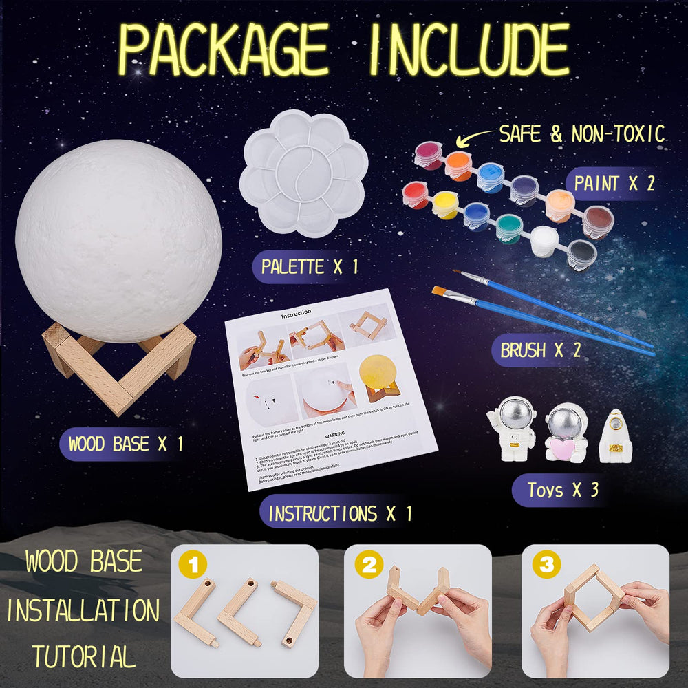 Minleway Moon Lamp Paint Palette Set for vibrant colors on the sphere