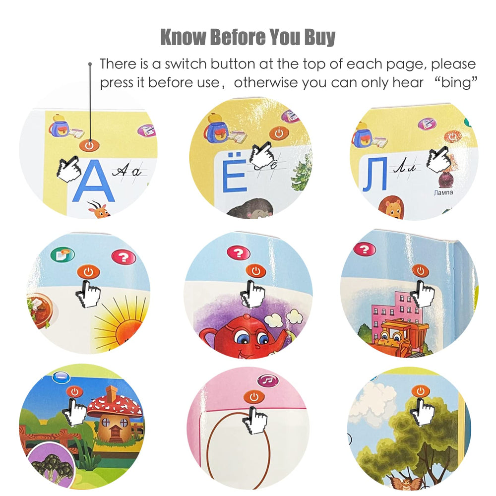 MINMEER Russian words learning book with labeled pictures for vocabulary growth