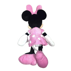 Close-up of Minnie 10782 face and pink dress stitching.
