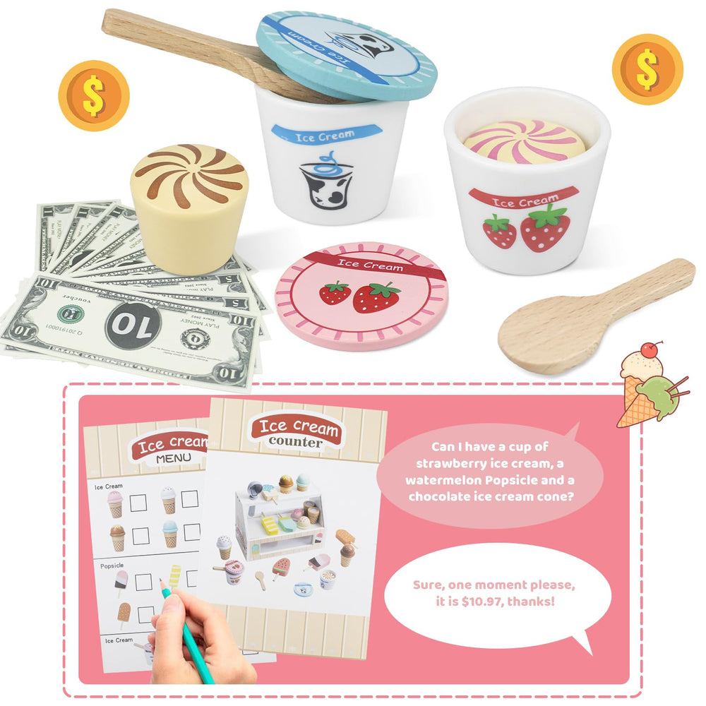 Minnot wooden popsicles spark creative menus and sequencing during play