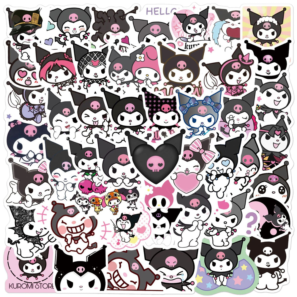 MINRAIN Kuromi stickers on a water bottle showcase waterproof, fade-resistant personalization