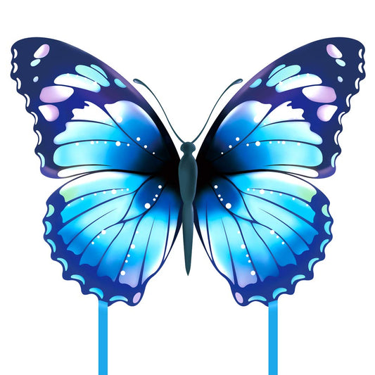 Mint's Colorful Life butterfly kite blue front view for family kite fun