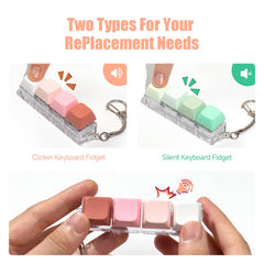Mintcaps loud pink keyboard fidget offers satisfying click for tension release.