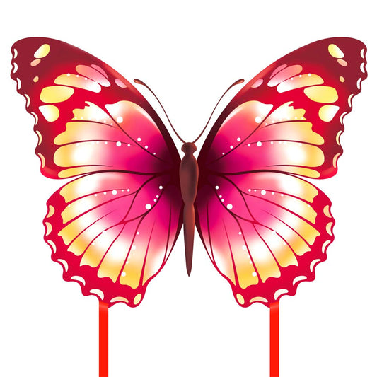 Mint's Colorful Life butterfly kite pink front view, easy-to-fly design for kids and beginners.