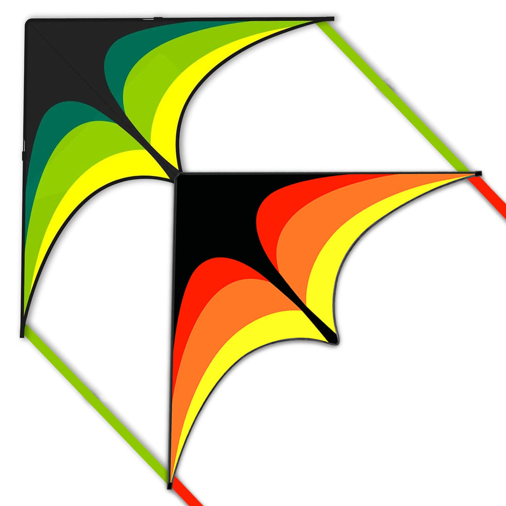 Mint's Colorful Life green delta kite ready to fly for beginners.