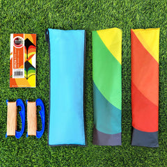 Mint's Colorful Life yellow delta kite bright in sunlight for easy visibility.