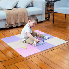 MioTetto baby play mat interlocking tiles close-up showing cushioned surface