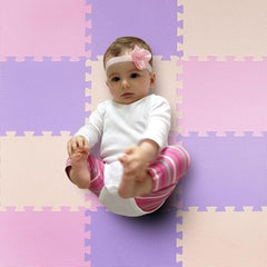 MioTetto baby play mat with interlocking tiles provides a soft, anti-slip surface for safe crawling.