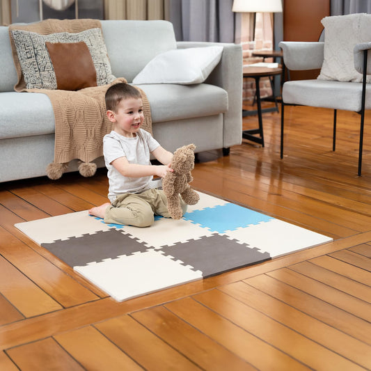 MioTetto baby play mat interlocking tiles form a safe, customizable play space.